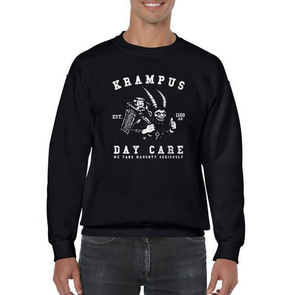 Krampus Day Care Horror Holiday Men's Sweatshirt