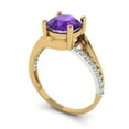 thumbnail image 2 of Solitaire with Accents Engagement Ring for Women - 1.71ct Natural Amethyst in 18K White/Yellow Gold Promise Ring, 2 of 6