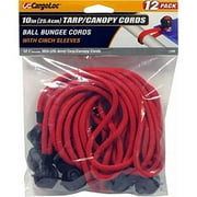 CargoLoc 8064288 10 in. Bungee Cord Set, Red - Pack of 12