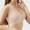 thumbnail image 6 of HNMKIU Wireless Bras Comfortable Adjustable No Underwire V-Neck T-Shirt Design for Casual Wear Support and Everyday Comfort Plus Size Bras for Women Beige,L, 6 of 6