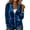 Blue, variant on Women's Velour Hooded Jackets Stylish Long Sleeve Drawstring Tops Full Zip Solid Color Pockets Outwear