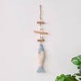 thumbnail image 4 of Handmade Rustic Wooden Fish Wall Hanging Ornament, Nautical-Themed Distressed Wood Decor with Seashell Accents, Lightweight Hanging Sculpture for Coastal and Beach House Decor, 4 of 6