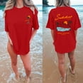 thumbnail image 2 of Oversized Tshirts for Women California Beach Graphic Short Sleeve Tees Summer Baggy Loose Fit Basic Vacation Tops, 2 of 7