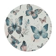 thumbnail image 2 of PIKWEEK  Blue Pink Butterfly Round Tablecloth, Fitted Table Cover with Elastic  Round Tables, Spring Watercolor Butterfly Table Cloth Outdoor Indoor Dinning Party Waterproof Tablecloths, 2 of 7