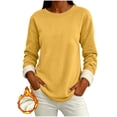 thumbnail image 3 of Maplenight Women's Fleece Lined Sweatshirt Soft Thermal Winter Tops Crew Neck Long Sleeve Pullover Tops, 3 of 6