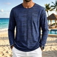 thumbnail image 2 of Annhoo Shirts for Men Casual Pullover Block Color Crewneck Breathbale Long Sleeve Lightweight Tops Loose Clothes, 2 of 5
