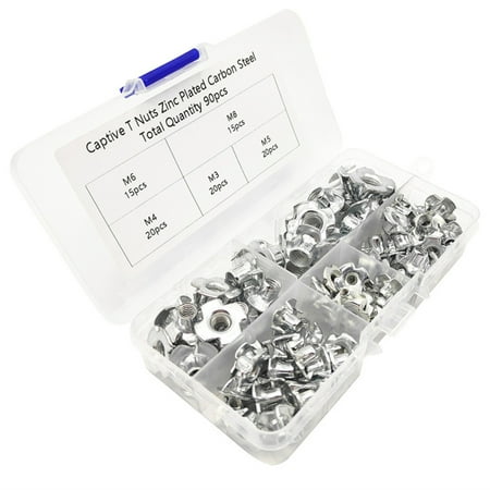 

Dheera Multipurpose Captive T Nuts Durable Zinc Plated Carbon Steel Pronged Tee Nuts