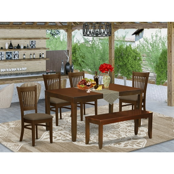 East West Furniture Lynfield 6-piece Wood Dining Room Set in Espresso