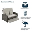 thumbnail image 5 of PE Wicker Rattan Patio Double Chaise Chair with Side Tables,2-Person Reclining Sunbed with 3-Height Adjustable Back,Patio Furniture Set with Protection Cover,Daybed for Balcony Backyard Garden, 5 of 9