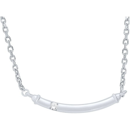 Diamond Accent 10kt White Gold Line Necklace, 18 Chain