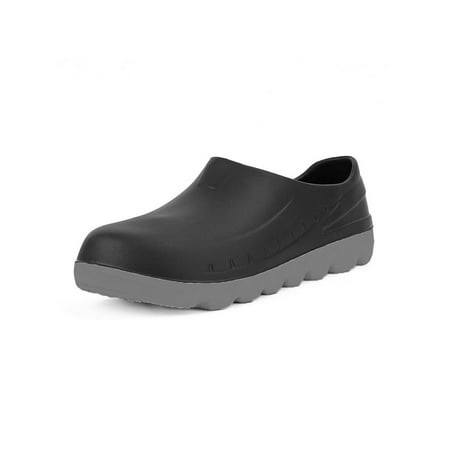 

Lacyhop Men Mules Non-slip Kitchen Shoes Slip On Chef Shoe Nurse Lightweight Clogs Wear Resistant Oil&Water Proof Gray 9.5