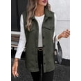 thumbnail image 5 of SHEWIN Womens Fleece Vest Sherpa Jackets Button Down Sleeveless Long Vest Winter Fall Warm Coat Outerwear, 5 of 7