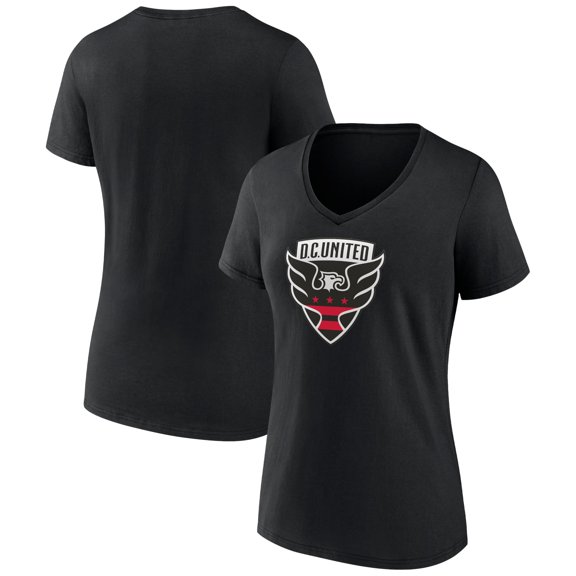 Women's Black D.C. United Official Logo V-Neck T-Shirt