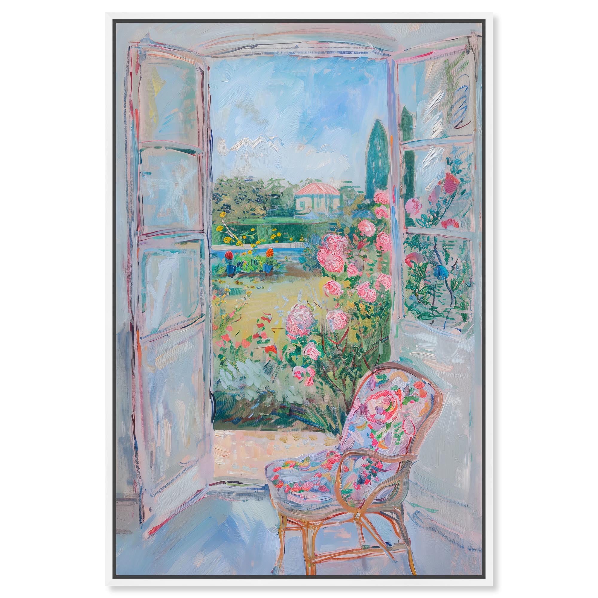 Whispers of Giverny Canvas Pastel Oil Paintings by Art Remedy White Frame 10 x 15