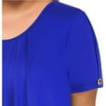thumbnail image 6 of ATOYSOY Women's Short Sleeve Basic Tees Summer Plus Size Tops Scoop Neck Blouse Workout Loose Pullover Dressy Casual Pleated Chiffon Tunic Activewear Blue XXXXL, 6 of 6