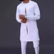 thumbnail image 2 of Camisa Dashiki de manga larga Sailing conjunto de pantalón blanco traje de 2 piezas para hombre Yj5-2, 2 of 3