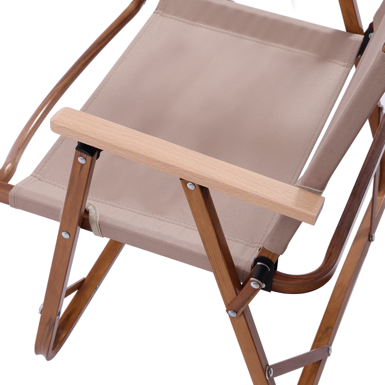 Folding Camping Chair Portable Outdoor Chair for Patio Lawn Lounge Load up to 246lbs Khaki