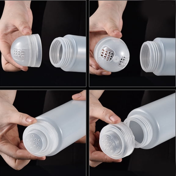 Homoyoyo 4-Pack Clear Plastic Spice Jars with Easy-Pour Caps for Salt, Pepper, Seasoning Storage and Kitchen Organization