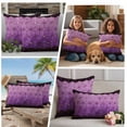 thumbnail image 5 of Purple Geometric Outdoor Waterproof Pillow Covers, Ombre Modern Abstract Art Decorative Square Throw Pillowcase Sofa Cushion Sham for Patio/Couch/Chair, 18"x18" 2 Pack, 5 of 8