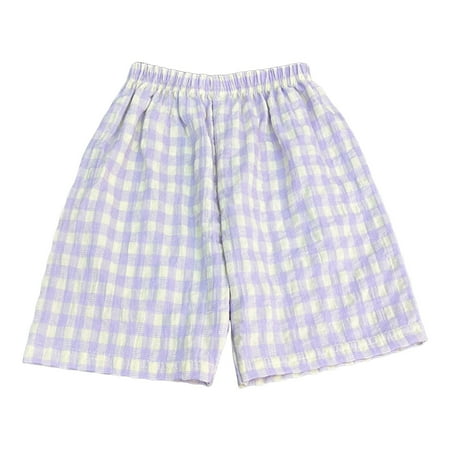 Gubotare Toddler Girl Shorts Girls Stretchy Shorts High Waisted Casuals Shorts (Purple Size 8-9 Years)