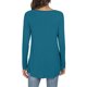 thumbnail image 3 of Top De Mujer, Color Puro, Blusa De Manga Larga Para Mujer, Poliéster Con Volantes, Cuello Redondo, Elástico Para Uso Diario ANGGREK Otros, 3 of 5