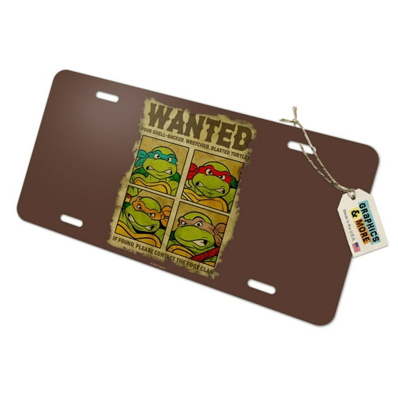 TMNT Most Wanted Novelty Metal Vanity Tag License Plate