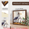 thumbnail image 3 of 2D Flat, 1Pc Wood Frame Sign Rural Church, Steeple Cross, Watercolor Freehand Style Wall Art Paintings Ideal Gift For Living Room Bedroom Corridor Wall Decor Room Decoration 12x12inch, 3 of 7