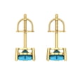 thumbnail image 4 of Clara Pucci 1Ct Turquoise Heart Cut VVS1 Screw Back Stud 18k Solid hypoallergenic Gold Designer Earrings For December, 4 of 7