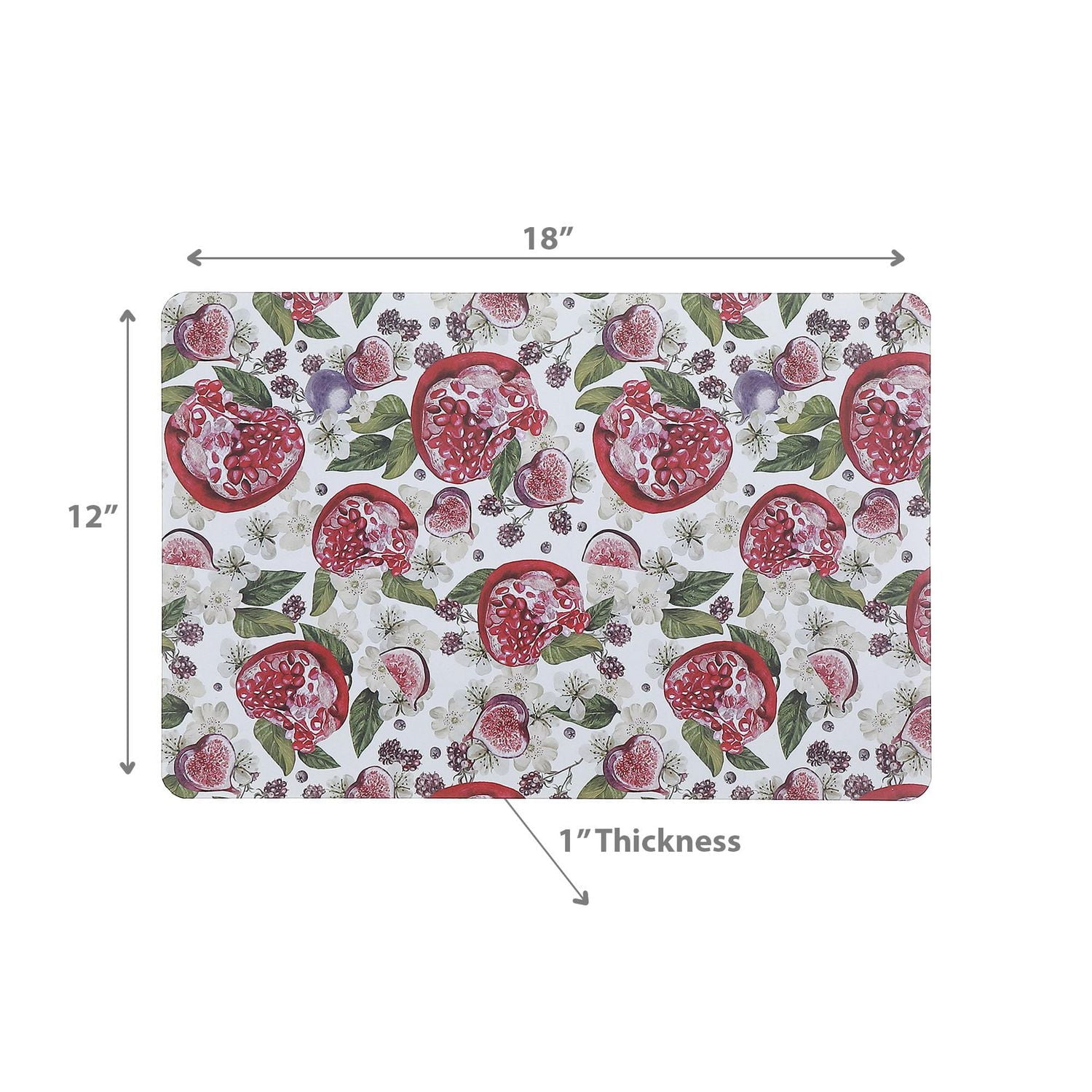 Printed Cork Backed Placemat Pomegranate - Set of 12