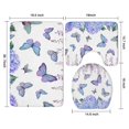 thumbnail image 3 of Pink Butterfly Flower Pattern Bathroom Rugs Sets 3 Piece,Toilet Cover Set,Absorbent Non Slip Bathroom Mats Sets with U-Shaped Contour Rug Toilet Rug Set, 3 of 5