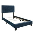 thumbnail image 4 of Castle Place Chic Corduroy Velvet Upholstered Twin Bed, Navy Blue, 4 of 6