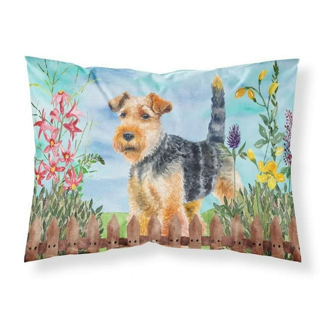 Carolines Treasures CK1262PILLOWCASE Welsh Terrier Spring Fabric Standard Pillowcase