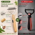 thumbnail image 3 of UYGDUY-Bamboo Pet Grooming Kit for Medium to Long Haired Dogs & Cats, 4-in-1 Dematting Comb Set with Undercoat Rake, Fine/Wide & Long/Short Tooth Combs, Gentle Deshedding Tools for Indoor Pets, 3 of 4