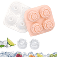 thumbnail image 1 of Bandeja para cubitos de hielo de rosas,Molde de hielo con esfera en forma de rosa para whisky,cócteles,jugo casero, 1 of 5