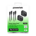 thumbnail image 7 of Powertek Value 4-Pack Bundle Black, Dual Port 20W USB-C and 18W USB-A Wall Chargers with 6ft USB-C to USB-C Cables for iPhone 15 and Newer, Tablets & USB-C Devices, 7 of 7