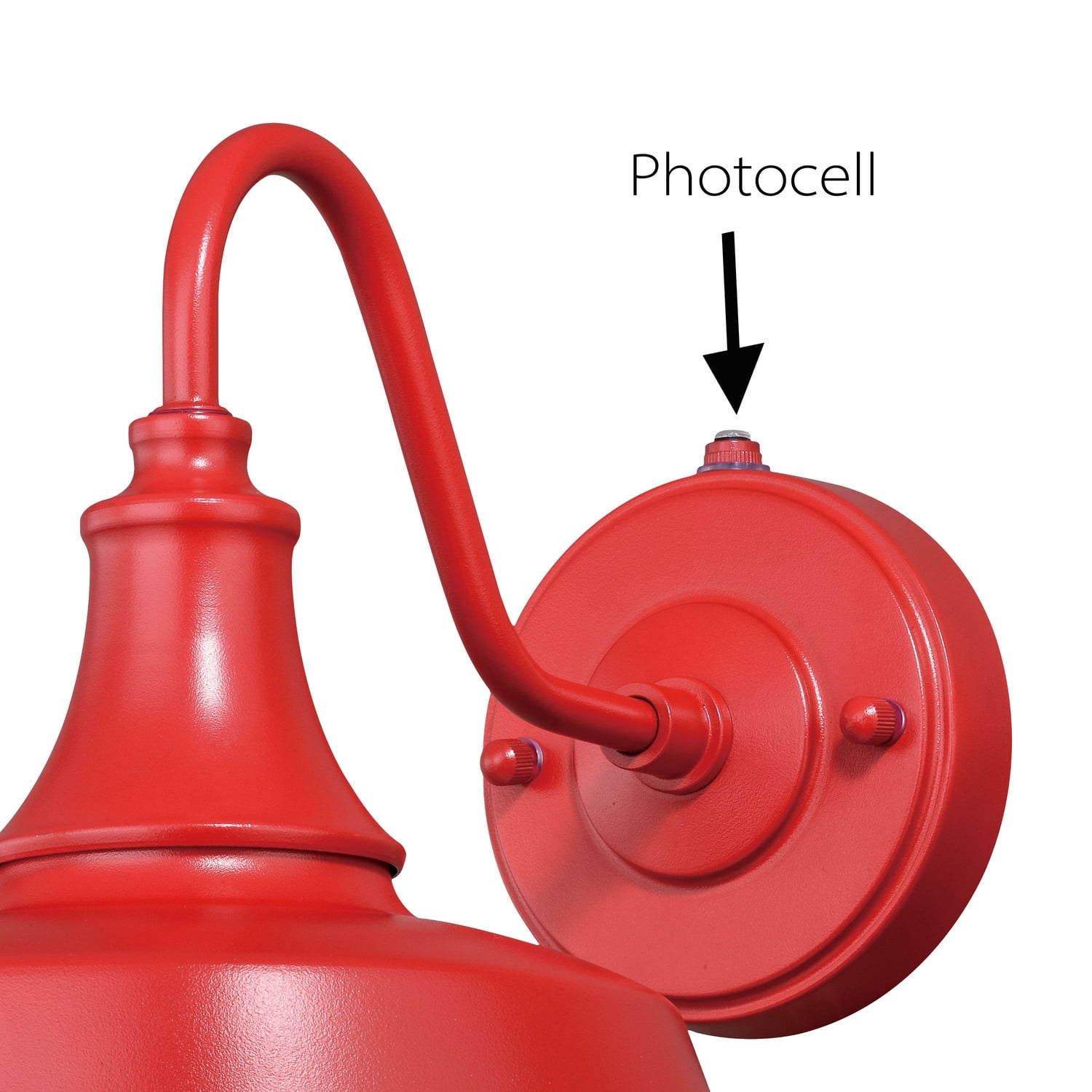 Homestock Global Greatness 1 Light Dusk To Dawn Red White Barn Dome Outdoor Wall Lantern