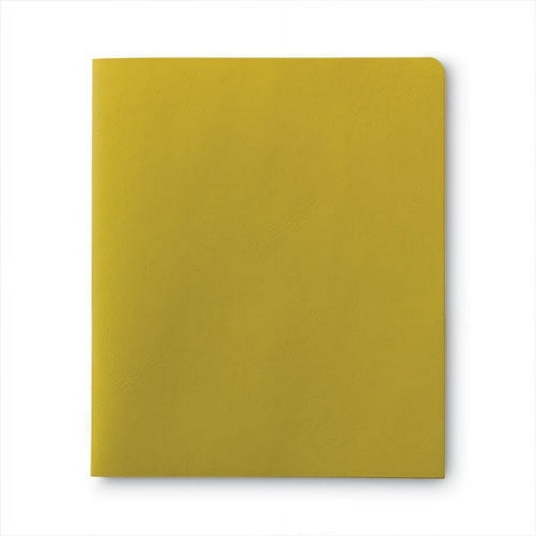 Two-Pocket Folder, Textured Paper, 100-Sheet Capacity, 11 x 8.5, Yellow, 25/Box