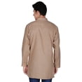 thumbnail image 2 of Cotton Dress Mens Short Kurta Shirt India Fashion Clothes (Brown, M), 2 of 4