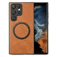 thumbnail image 1 of for Samsung Galaxy S23 Ultra (6.8 inch) Case,Built in Magnets for MagSafe Charger,Drop Protection Durable PU Leather Slim Lightweight Support Wireless Charging Magnetic Phone Cover,Brown, 1 of 13
