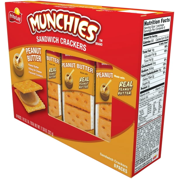 HI Munchies Peanut Butter Sandwich Crackers, 1.42 Oz., 8 Count
