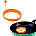 thumbnail image 3 of 4 Pack Nonstick Silicone Egg Ring Pancake Mold, Round Egg Rings Mold, Orange, 3 of 9