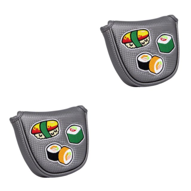 ZheElen Golf Maillet Putter Tête Couvre-Chef de Club de Golf Carré pour les Femmes Hommes Gris Putter Couverture 2Set