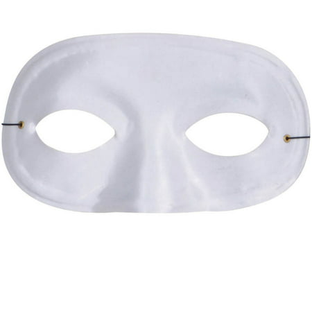 White Half Domino Mask Adult Halloween Accessory