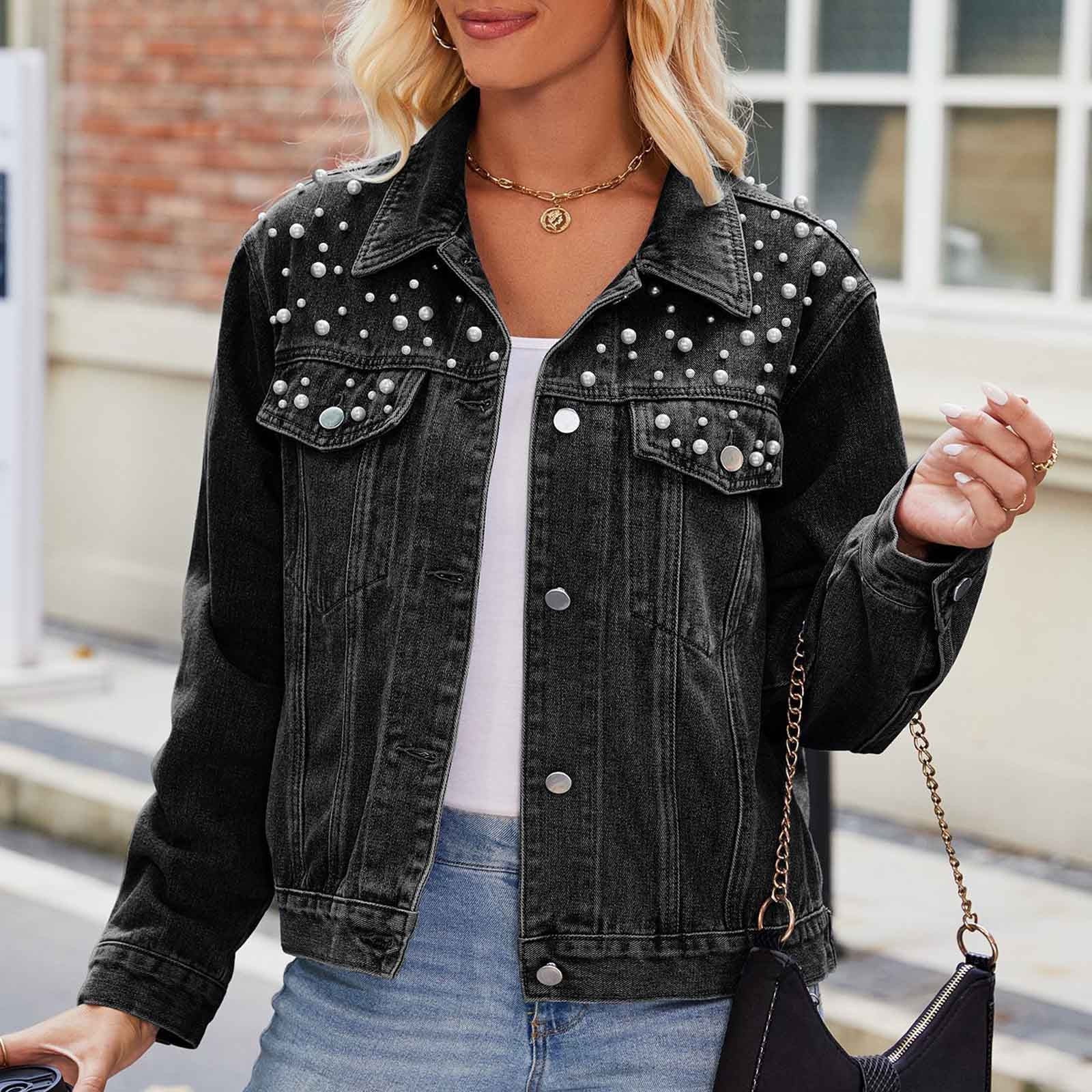 Aloohaidyvio Denim Jackets for Women 2024 Spring Summer