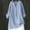 Blue, variant on Whlbf Womens Summer Shirts Blouse V-Neck Long Sleeve Loose Button Cotton And Linen Tunic Tops