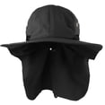 thumbnail image 3 of Falari Outdoor Sun Hat, Wide Brim with Neck Flap, Safari Hiking Gardening Fishing Hat - Black, 3 of 7