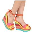 thumbnail image 4 of Mostsola Womens Sandals Platform Wedges Heels Trendy Casual Summer Beach Shoes Open Toe Espadrilles, 4 of 6
