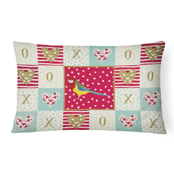 Carolines Treasures CK5526PW1216 Rosella Love Canvas Fabric Decorative Pillow, Red, 12H x16W, multicolor