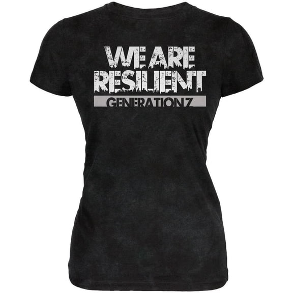 We Are Resilient Generation Z Juniors Soft T Shirt Charcoal Black Triblend X-LG