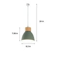 thumbnail image 7 of FSLiving 3-Lights J-Type Track Lights Dimmable Track Mount Pendant Lighting Fixtures w/ Macaron Aluminum Shade Customizable - Bulb Not Included (Green), 7 of 7